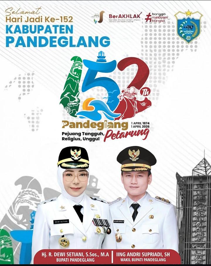 Pemerintah Daerah Kabupaten Pandeglang, Mengucapkan Selamat Hari Jadi Ke -152 Kabupaten Pandeglang