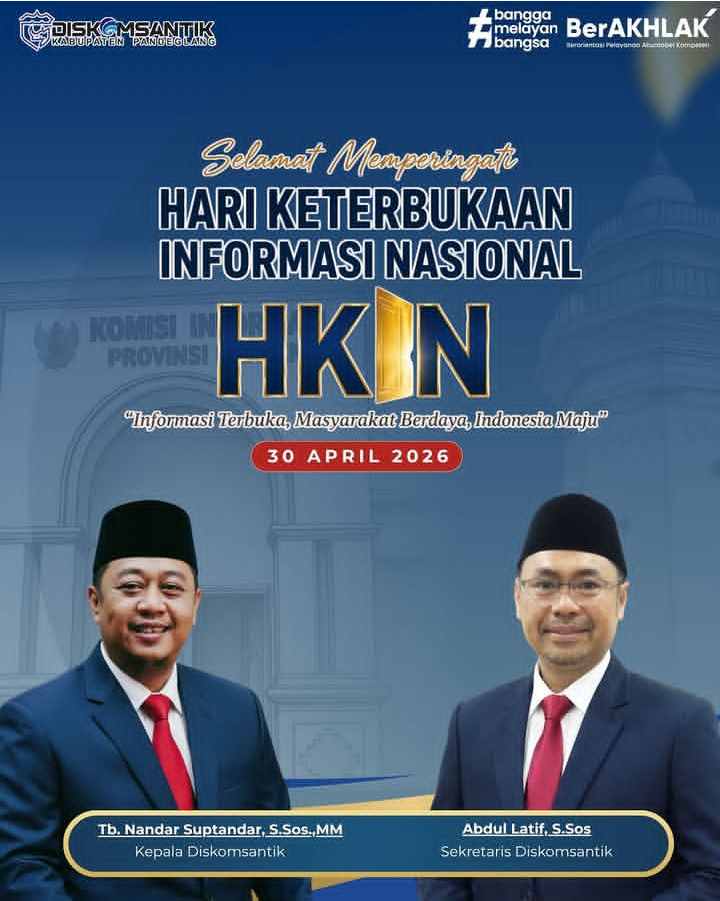 DISKOMSANTIK Kabupaten Pandeglang, Mengucapkan Selamat Hari Keterbukaan Informasi Nasional
